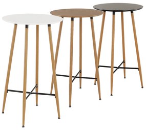 Bárasztal, fekete/tölgy, átmérő 60 cm, IMAM