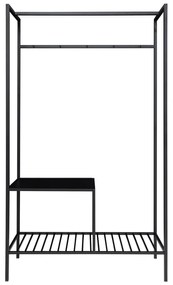 Vita fekete ruhatartó állvány 2 polccal, 170 x 101 cm - House Nordic