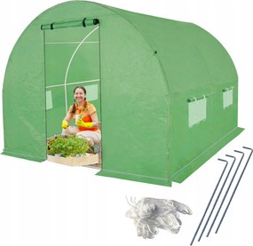 Fóliaalagút Üvegház 2x2m Prémium Pe hálóval 4m2 Zöld 19mm