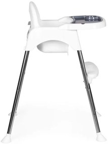 Etetőszék 2 az 1-ben tálcával övekkel fehér