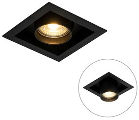 Modern beépíthető spotlámpa fekete állítható - Roof