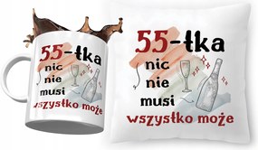 Születésnapi szett 55 55-es 55-ös párna fényképes nyomott mintás bögre