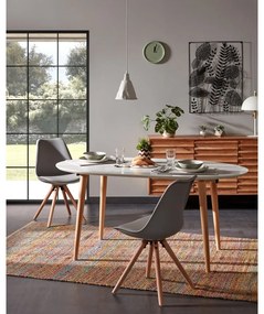 Fehér bővíthető étkezőasztal fehér asztallappal 90x120 cm Oqui – Kave Home
