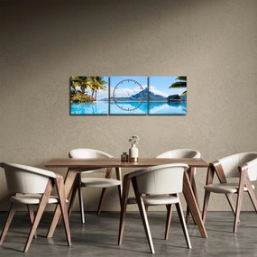 Kép - Bora-Bora, francia Polinézia (órával) (90x30 cm)