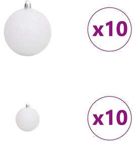 Műkarácsonyfa LED -es lámpákkal Fehér 180cm PVC