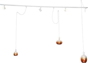 1 fázisú sínrendszer 3 spotlámpával és függőlámpákkal fehér - Cavalux Jeana