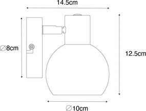 Art Deco spotlámpa arany színű rózsaszín üveggel - Vidro