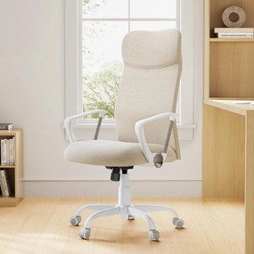DINA irodai szék, max. 120 kg, bézs/fehér SongmicsHome