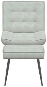 világosszürke bársony pihenőfotel lábtartóval