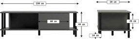 TV asztal PARIS 150 cm, fehér