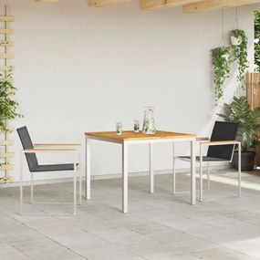 3 Részes Kerti Étkezőszett Tömör Fa Teak, Kültéri Étkezőasztal 90x90x74.5 cm Tömör Fa Teak
