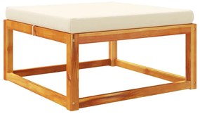 vidaXL tömör akácfa kerti lábzsámoly párnával 65 x 65 x 29 cm