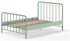 Zöld fém egyszemélyes ágy ágyráccsal 140x200 cm BRONXX – Vipack
