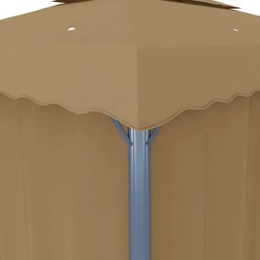 tópszínű alumíniumpavilon függönnyel 4 x 3 m
