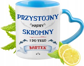 Bartek Kék Bögre Szív Alakú Füllel Kávé Ajándék