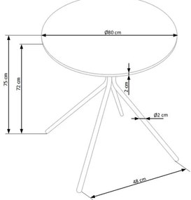 HOMORA fekete étkezőasztal