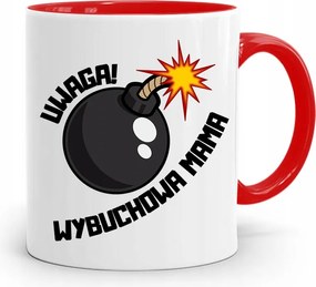 Piros Bögre Ajándék Anyukáknak Robbanó Anya fényképes nyomtatással