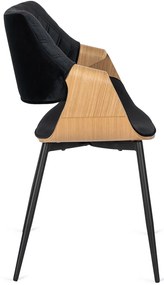 Elegáns Bársony Étkezőszék Fekete/Aranytölgy Színben. DAKOTA