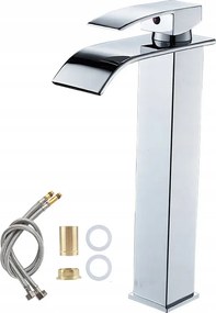 Magasított Vízesés Csaptelep Fürdőszobába, Króm Színű, Loft Stílus