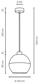 Spot-Light 1860174 - ALESSANDRO függeszték 1xE27/60W/230V, kábellel