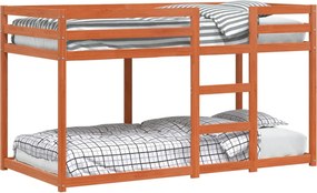 vidaXL viaszbarna tömör fenyőfa emeletes ágy 90x190 cm