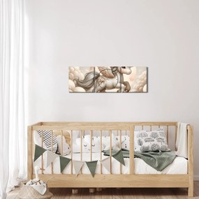 Kép - Egyszarvú a felhőkben (órával) (90x30 cm)