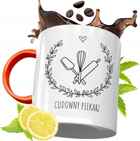Narancssárga Bögre Péknek Ajándék fényképes nyomtatással