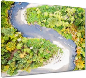 Vászonkép 50x40 Forgó folyó Erdő Ősz
