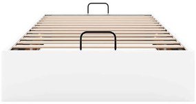 Ottomán ágykeret matrac nélkül fehér 100x200 cm műbőr