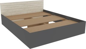 Malmo V2 hálószoba szett 160 x 200 cm-es ággyal, Fehér tölgy / Antracit