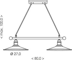 Brilagi - Kábeles csillár FORGE 2xE27/60W/230V barna
