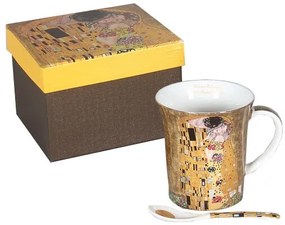 Klimt porcelán bögre porcelán kanállal 300 ml A Csók