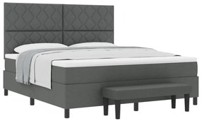 Box Spring Ágy Matraccal és Padal Sötétszürke 180x200 cm Szövet