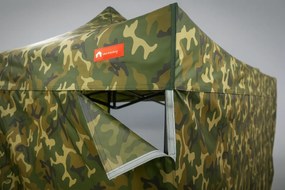 Gyorsan összecsukható sátor 3x4,5m - alumínium, 1 oldalfal, Bézs