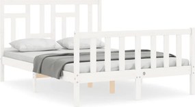 vidaXL fehér tömör fenyőfa ágy matrac nélkül 120 x 200 cm