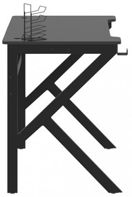 fekete K-lábú gamer asztal 110 x 60 x 75 cm