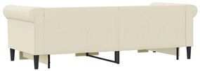 krémszínű kihúzható műbőr heverő fiókkal 90 x 200 cm