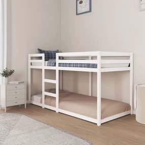 fehér tömör fenyőfa emeletes ágy 90 x 200 cm