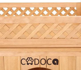 Cadoca® Ház macska számára erkéllyel 53x54x64 cm
