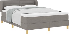 vidaXL Boxrugós ágy matracmal fejtámlával Tópszínű 140 x 190 cm szövet