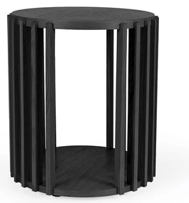 Drum fekete tárolóasztal, ø 53 cm - Woodman