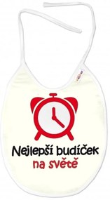 Baba Nellys vízálló előke 24 x 27 cm - A világ legjobb ébresztőórája - krém