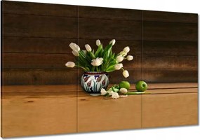 Vászonkép 120x80 Tulipánok vázában