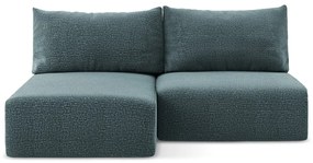 Türkiz kinyitható-tárolóhelyes sarokkanapé (bal oldali) Kalena – Makamii