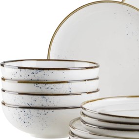 Mäser 16 részes edénykészlet Pintar White kékpöttyös