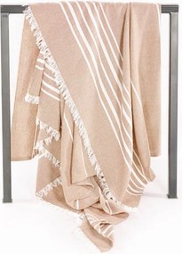 Bézs pamut takaró 150x200 cm Solene – Tiseco Home Studio