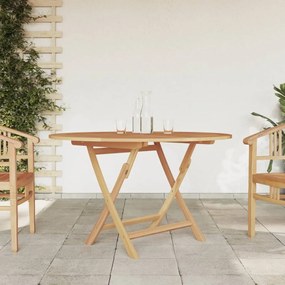 vidaXL tömör tíkfa összecsukható kerti asztal Ø 110 x 75 cm