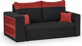 PAVEL Kétszemélyes kinyitható kanapé Fekete/piros