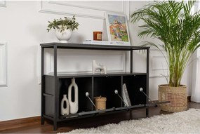 Fekete matt konzolasztal 29,5x120 cm Solace – Kalune Design