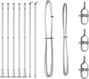 vidaXL Kerítésoszlop 7 pcs Ezüst Acél